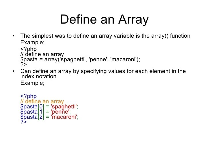 Php Using Arrays