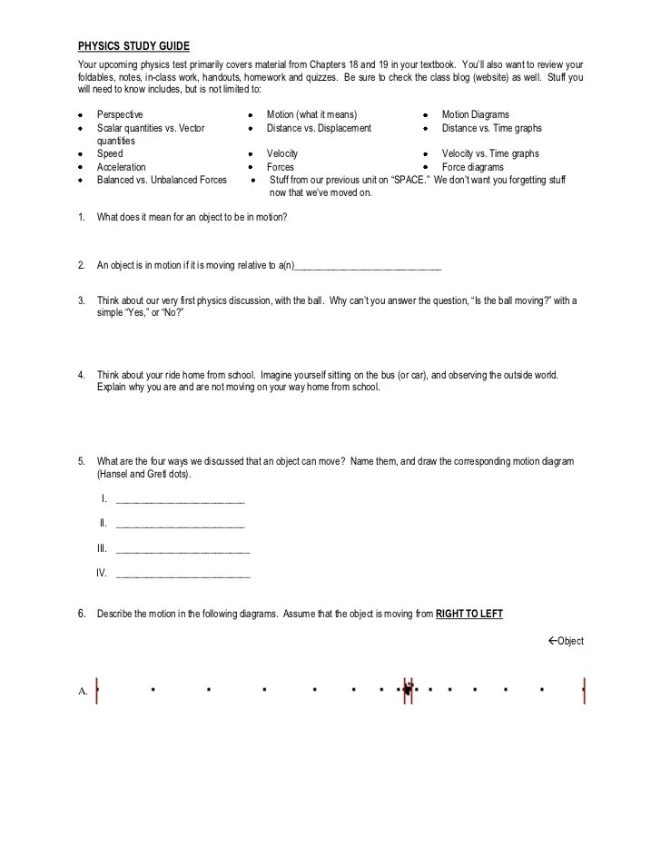 Physics test study guide