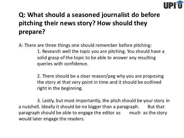 Pitching stories to editors