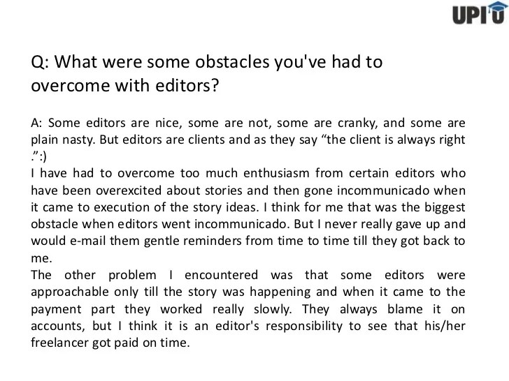 Pitching stories to editors