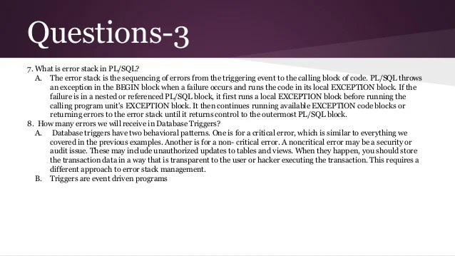 PL/SQL Interview Questions