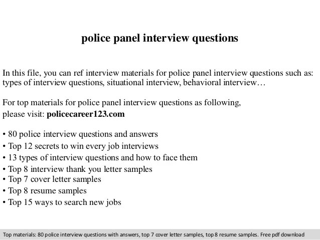 Police panel interview questions