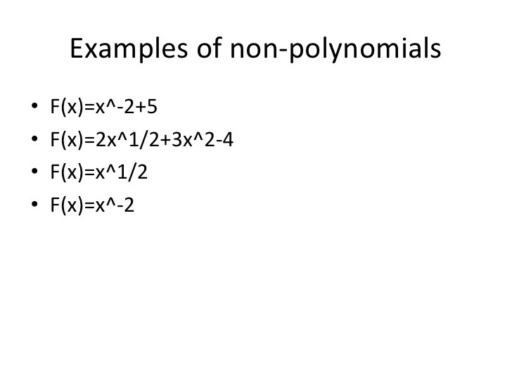 Polynomial functions