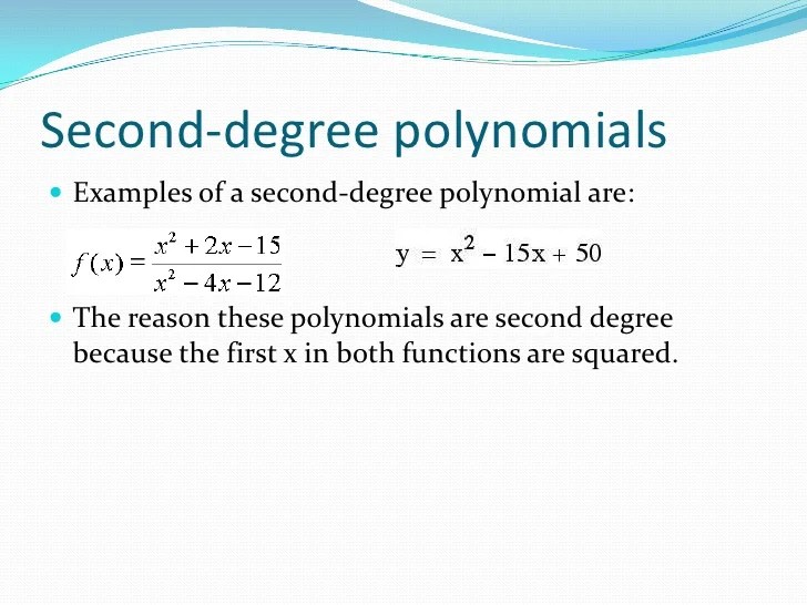Polynomial functions
