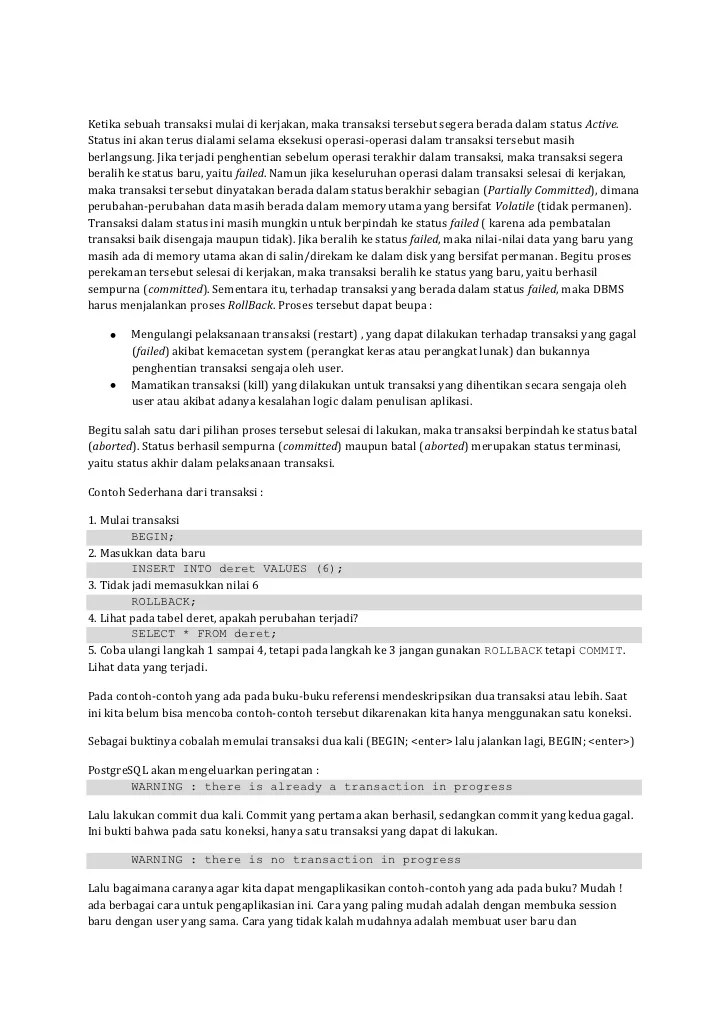 PostgreSQL Transaksi