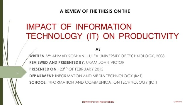 Information Technology Sample Thesis Title Best Writing Service