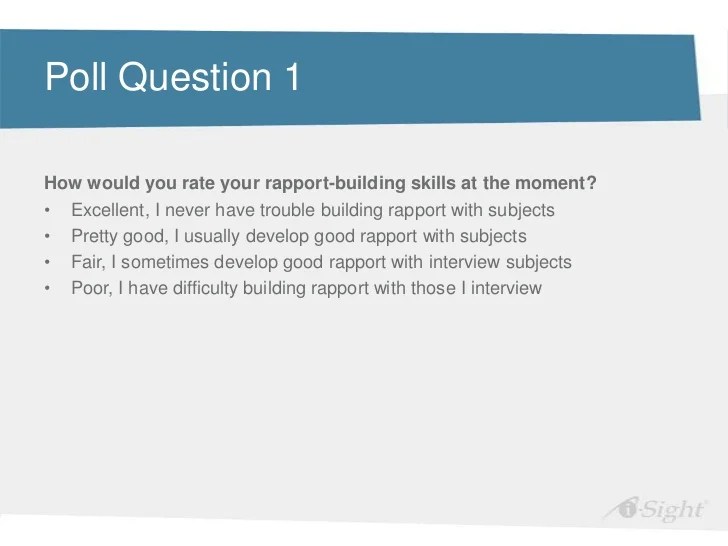 Investigation Interviews Building Rapport