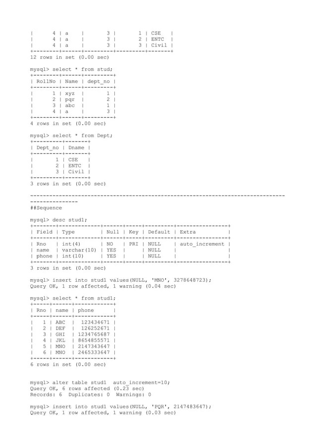 Design and Develop SQL DDL statements which demonstrate the use of SQL
