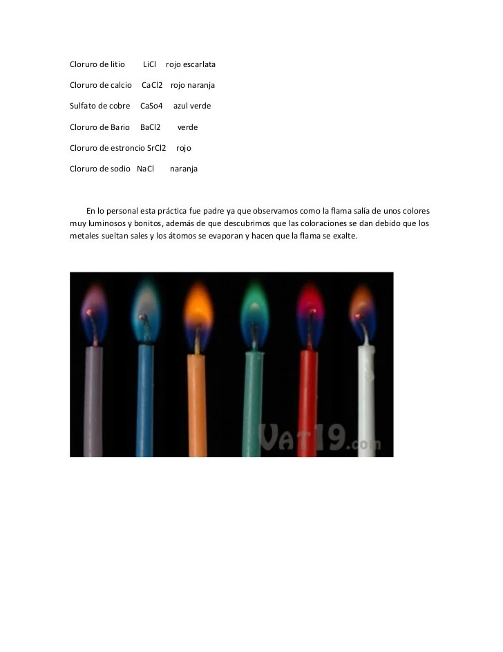 VELAS DE PARAFINA llama de colores