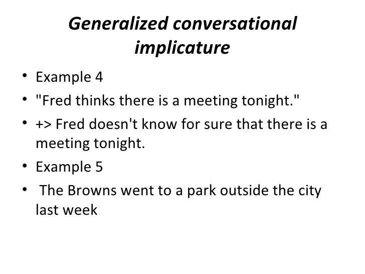 Pragmatics implicature