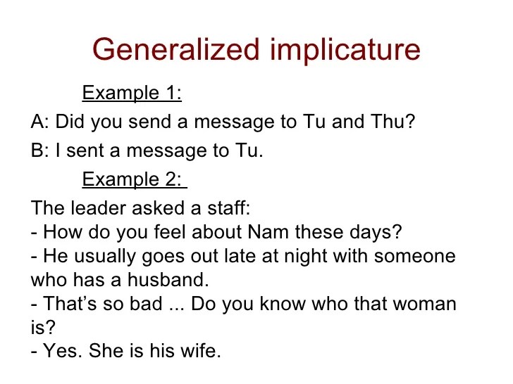 Pragmatics implicature 2