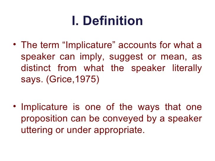 Pragmatics implicature 2