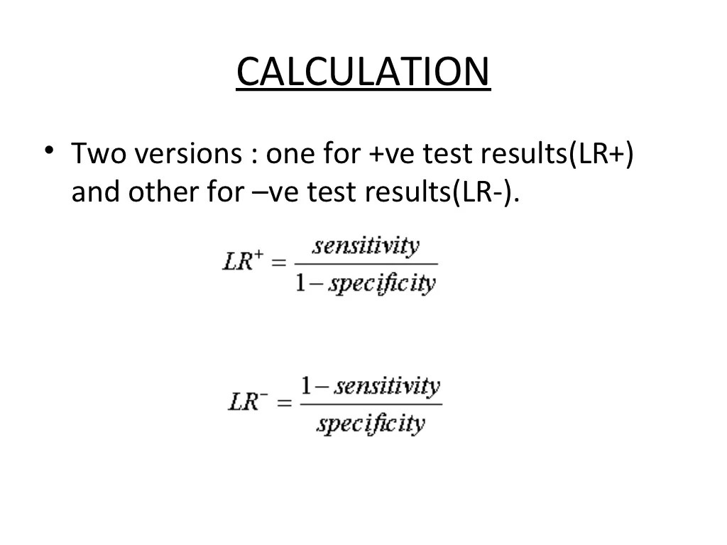 Predictive value and likelihood ratio