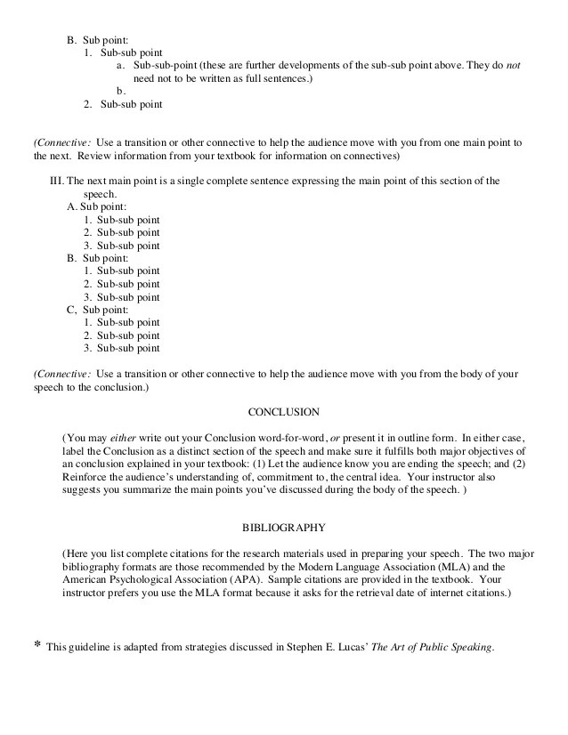 Preparation outlineguide
