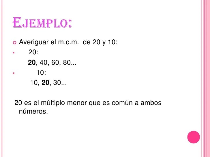 MINIMO COMUN MULTIPLO