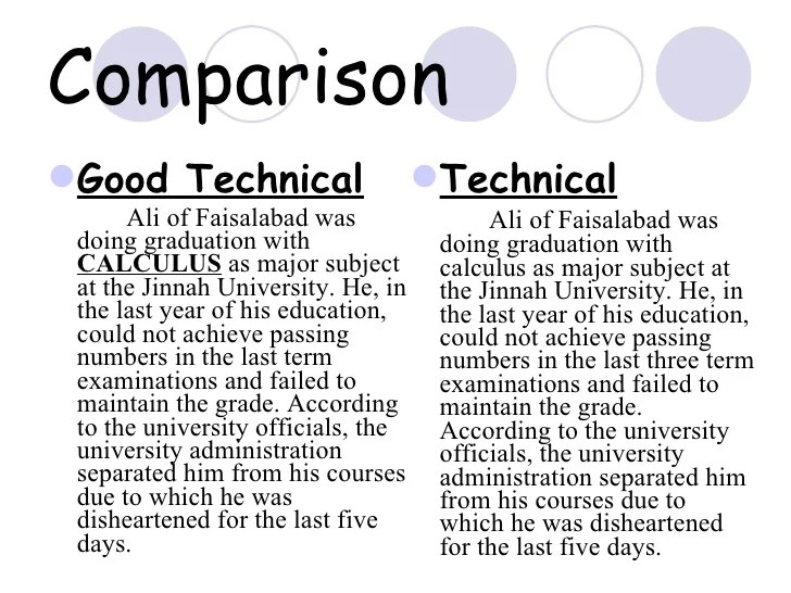Qualities of good technical writing along with comparison between tec…