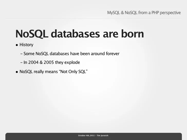 MySQL & NoSQL from a PHP Perspective