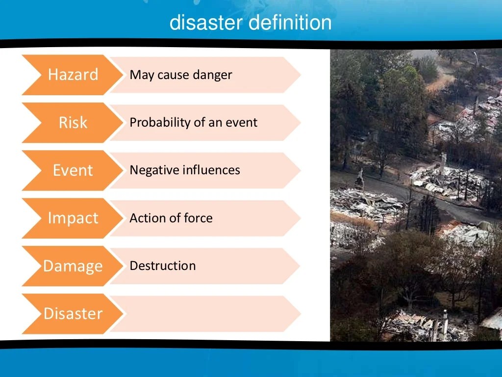 disaster definition Hazard May cause