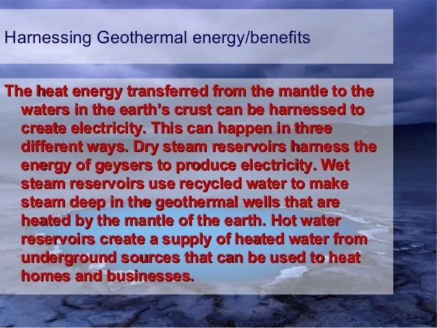 Presentation Geothermal Energy