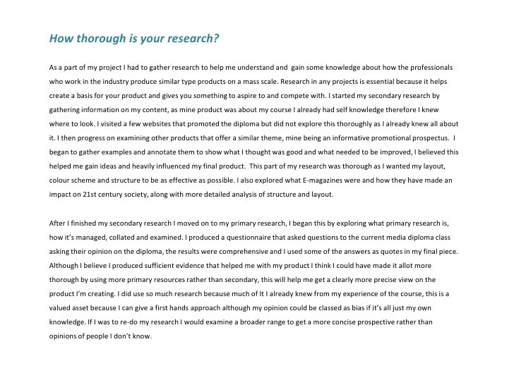Extended Project Evaluation AO4 (Evaluating the project)