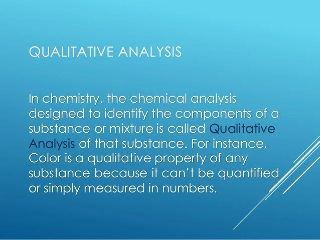 Qualitative and Quantitative Analysis, Empirical and Molecular Formula
