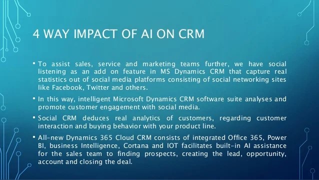 What positive impact Artificial Intelligence can bring to CRM