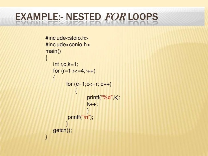 Presentation on nesting of loops