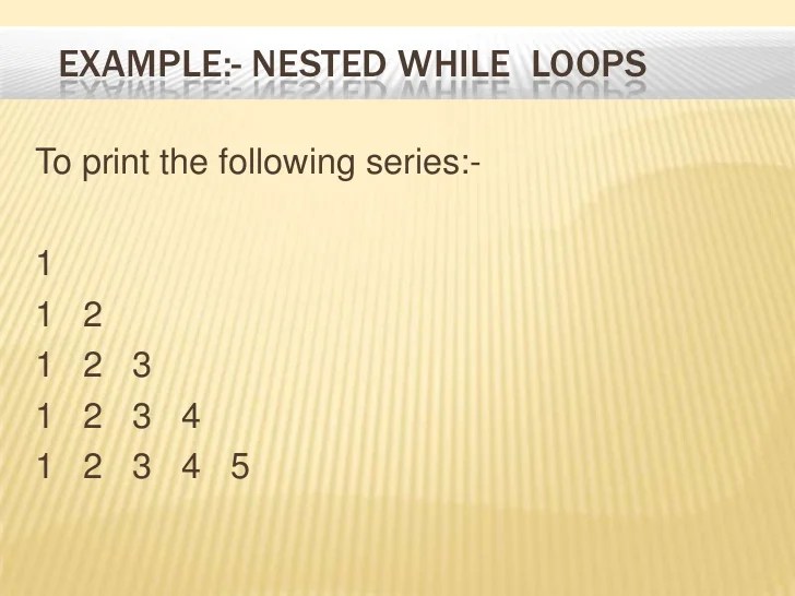 Presentation on nesting of loops