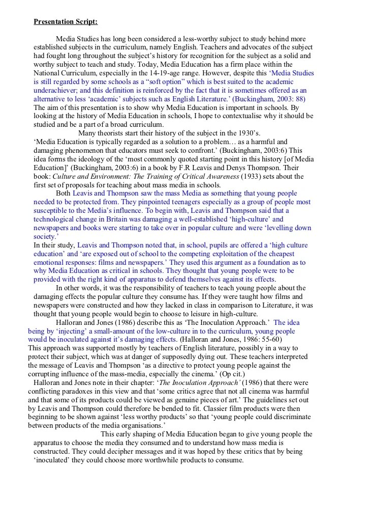 Presentation script.