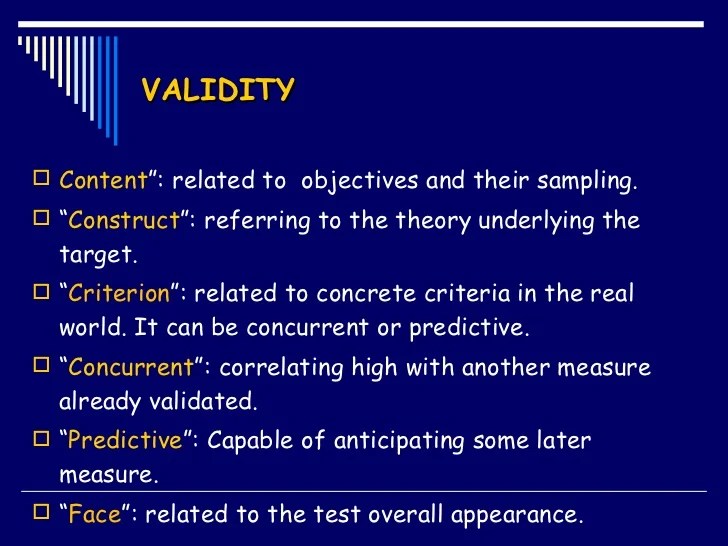 Presentation Validity & Reliability