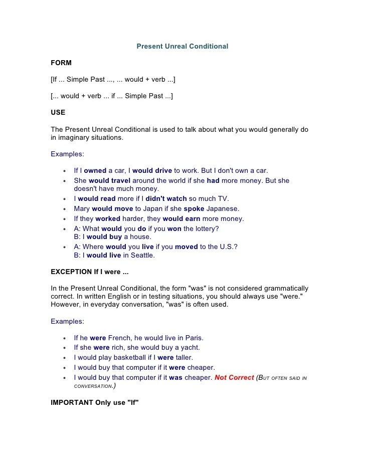 Present Unreal Conditional