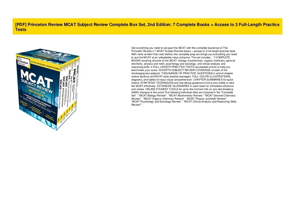 PDF (read online) The Princeton Review MCAT, 3rd Edition: 4.