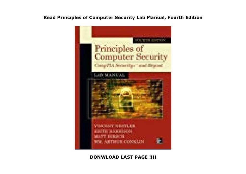 Read Principles of Computer Security Lab Manual, Fourth Edition