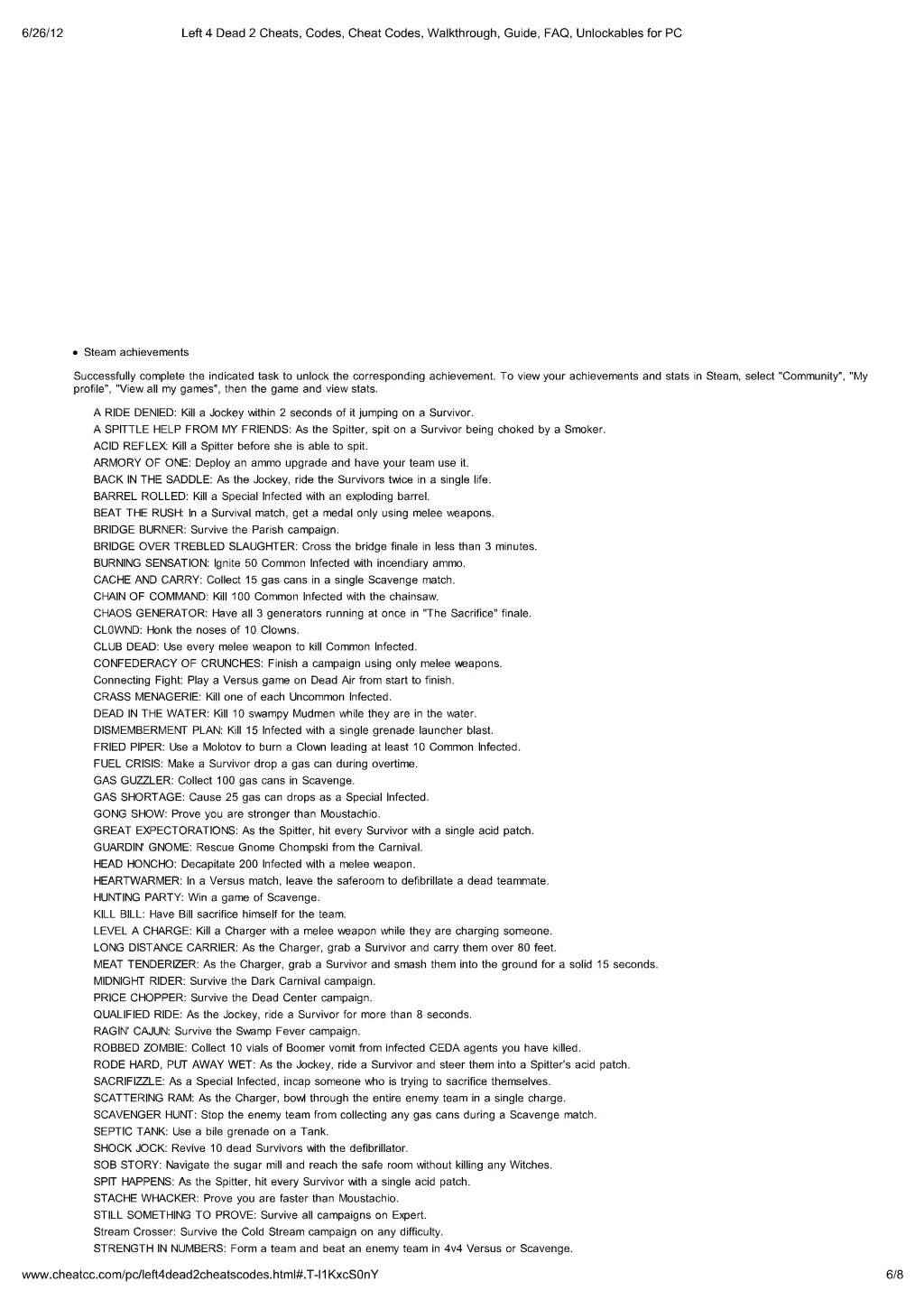 Print left 4 dead 2 cheats, codes, cheat codes, walkthrough, guide,…