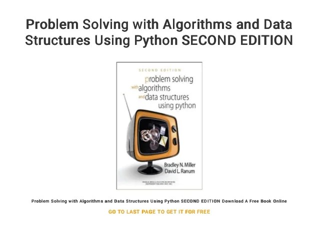 Problem Solving With Algorithms And Data Structures Using Python