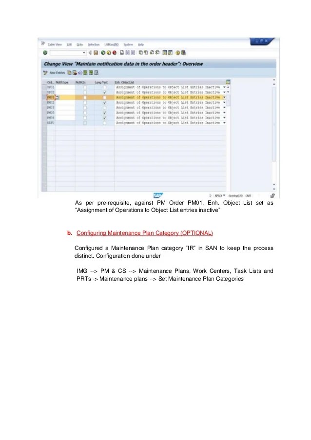 SAP PM Inspection Rounds & Operation Account Assignment