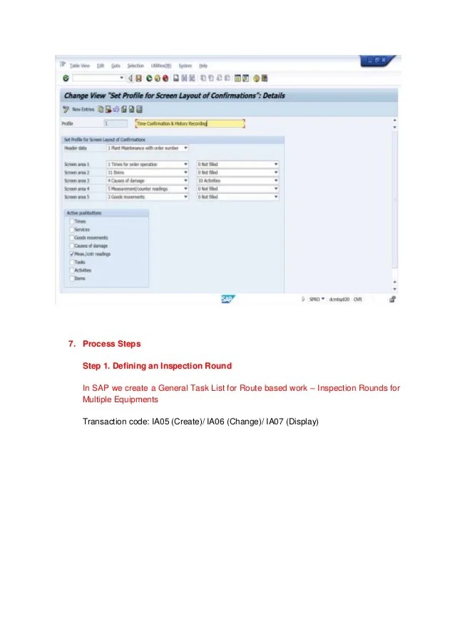 SAP PM Inspection Rounds & Operation Account Assignment