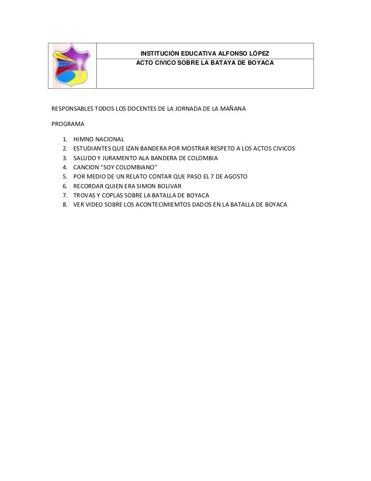Programa del acto civico
