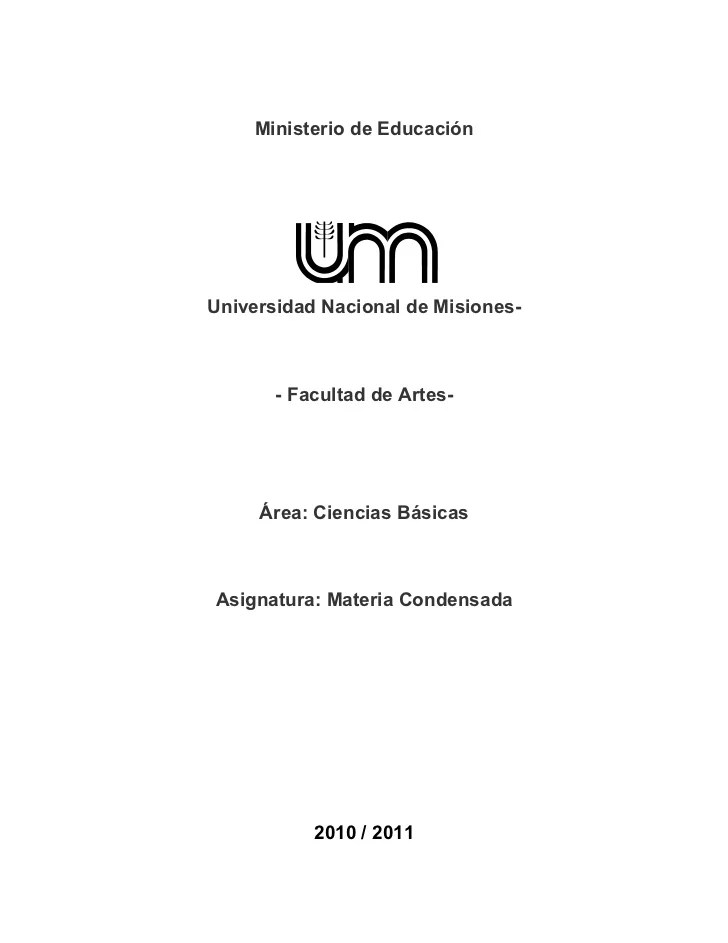 Programa Materia Condensada 2011
