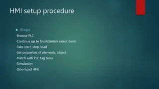 Basic overview of Programmable Logic Controller(PLC),HMI,SCADA | PPTX