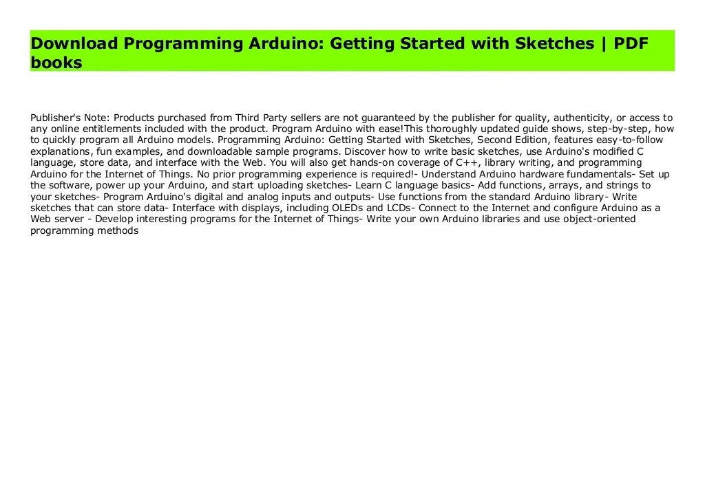 Download Programming Arduino Getting Started with Download Programming Arduino Getting Started with