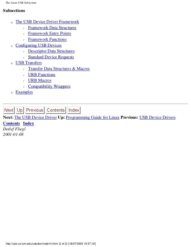 Programming guide for linux usb device drivers