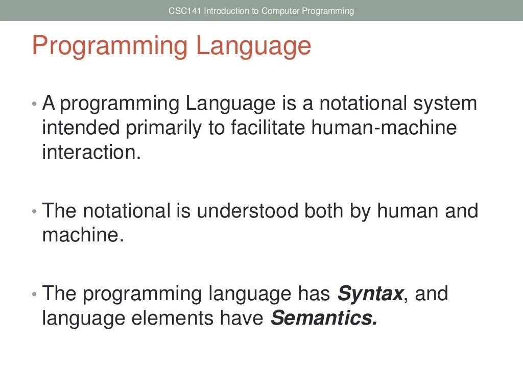 Introduction to Programming Languages