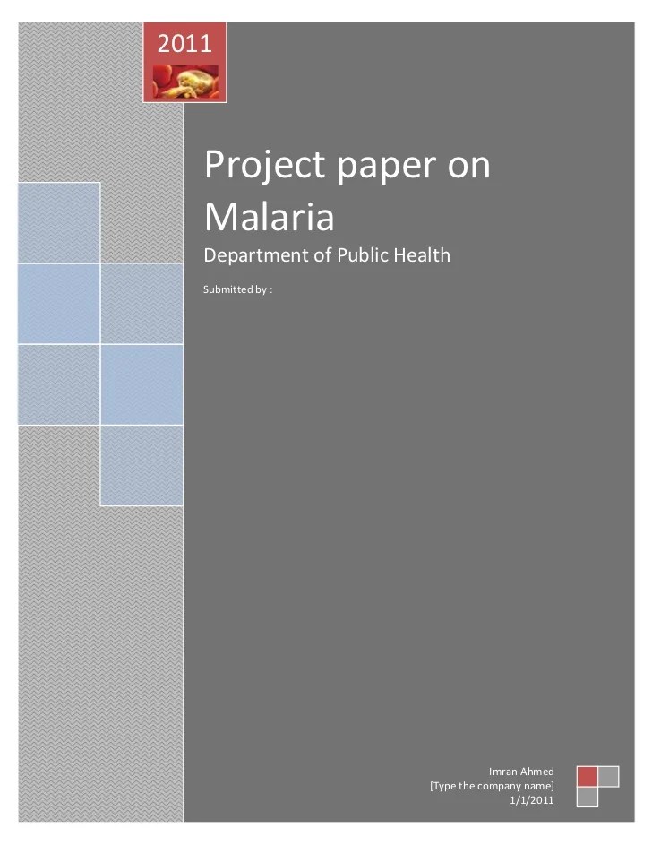 Project Paper On Malaria