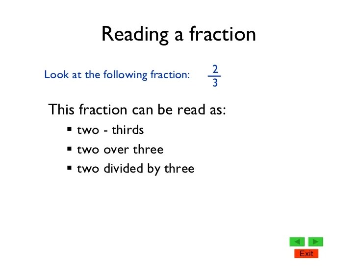 Fractions For Beginning Level Learners
