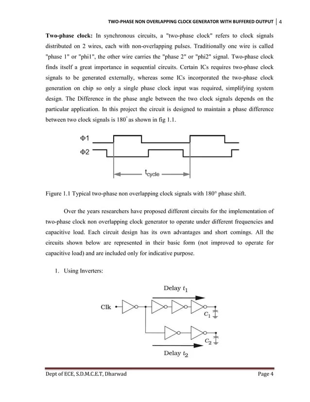 Design of Two phase non overlapping low frequency clock generator