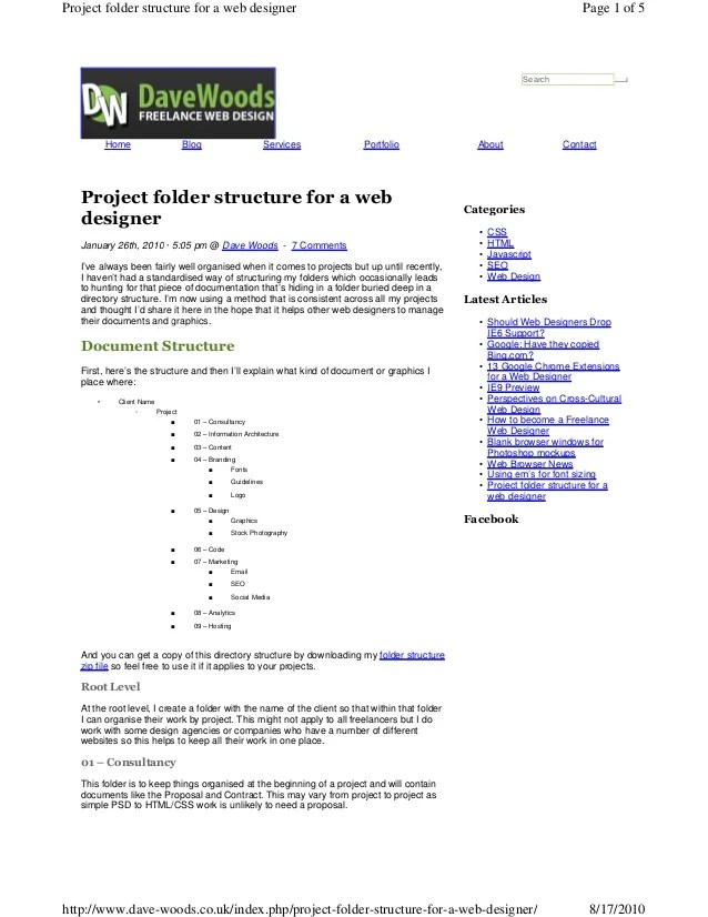 Project folderstructure