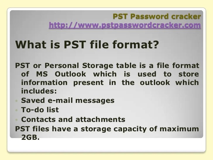 Recover Outlook Password with PST Cracker