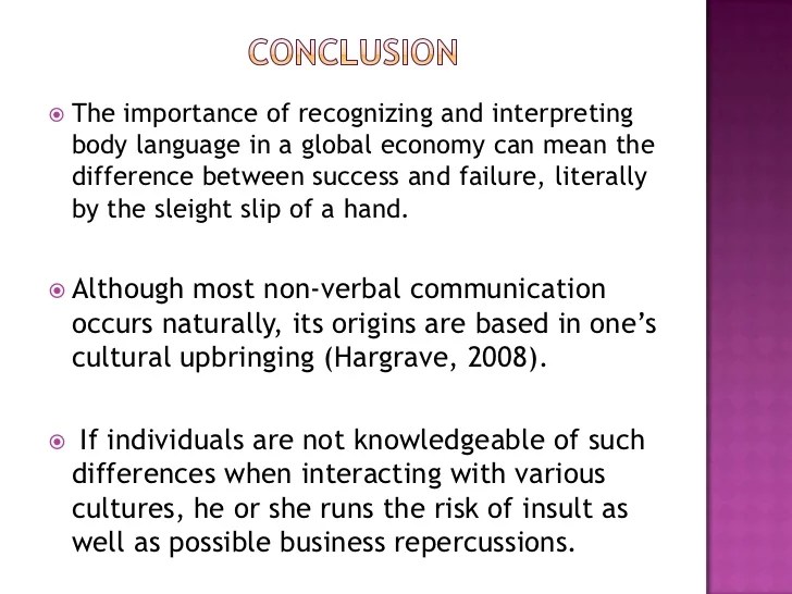 The importance of non verbal communication