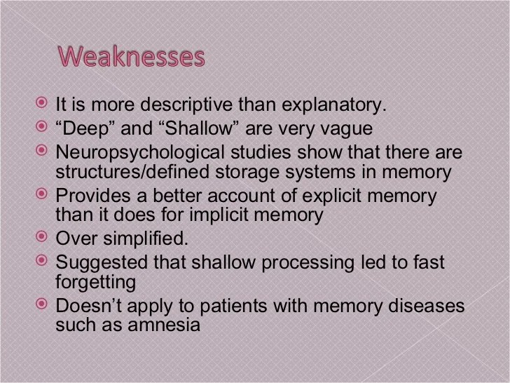 Psych Levels Of Processing Model Of Memory